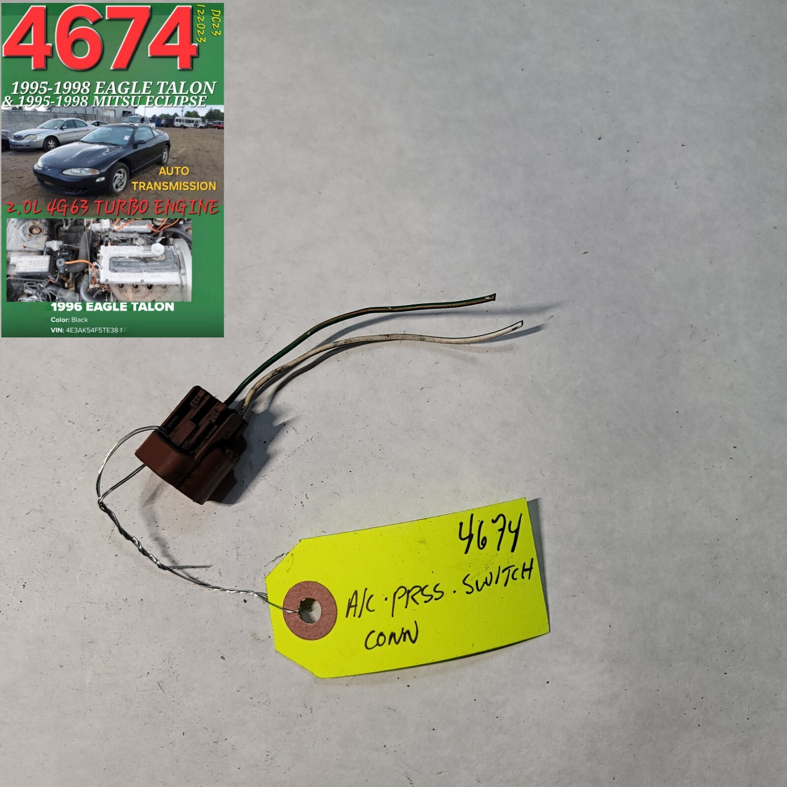 ♦️♦️OEM 1995-1998 EAGLE TALON AC PRESSURE TRANSDUCER SWITCH CONNECTOR♦️♦️