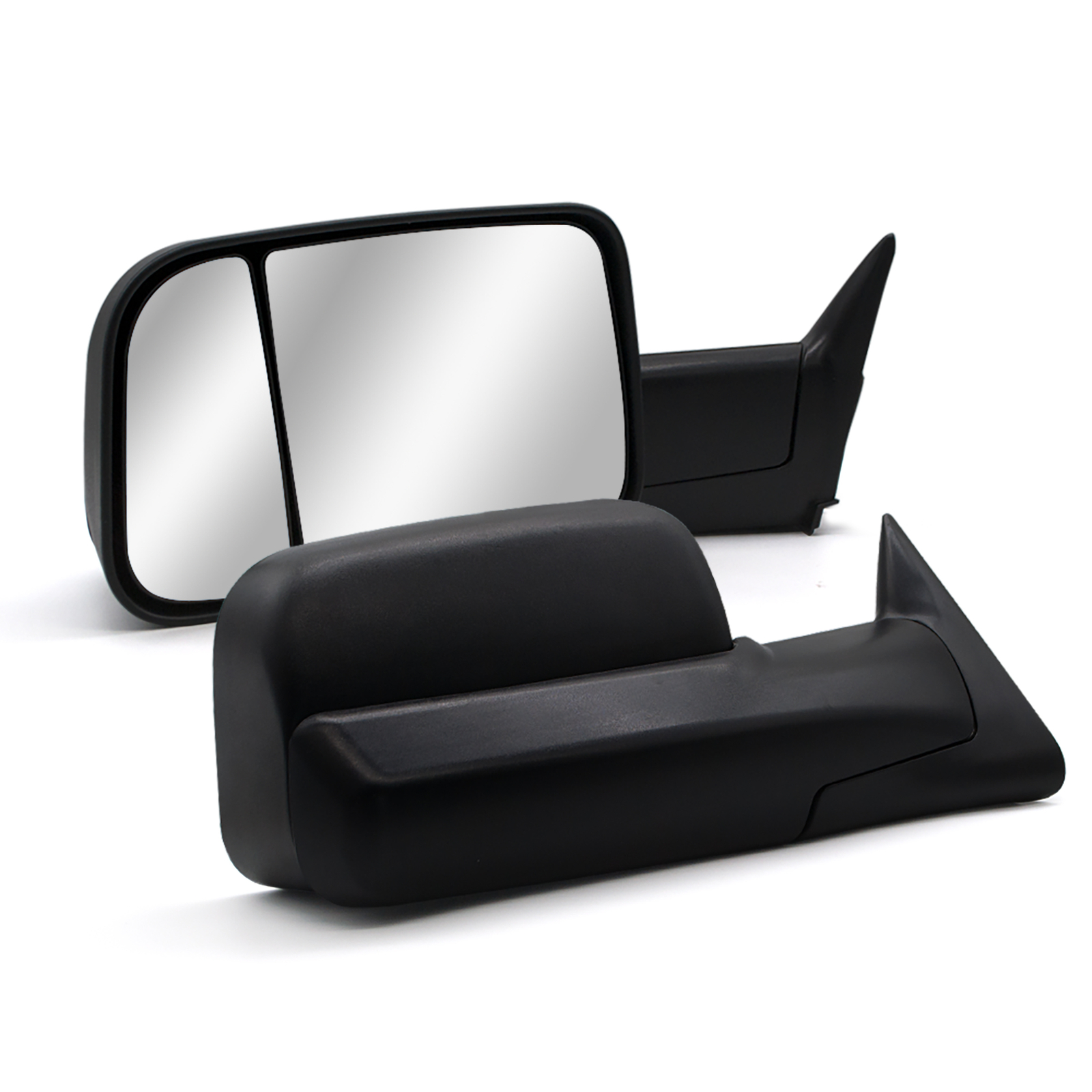 LH RH Tow Mirrors Fit 1999-2001 Dodge Ram 1500 2500 3500 Manual Fold Black