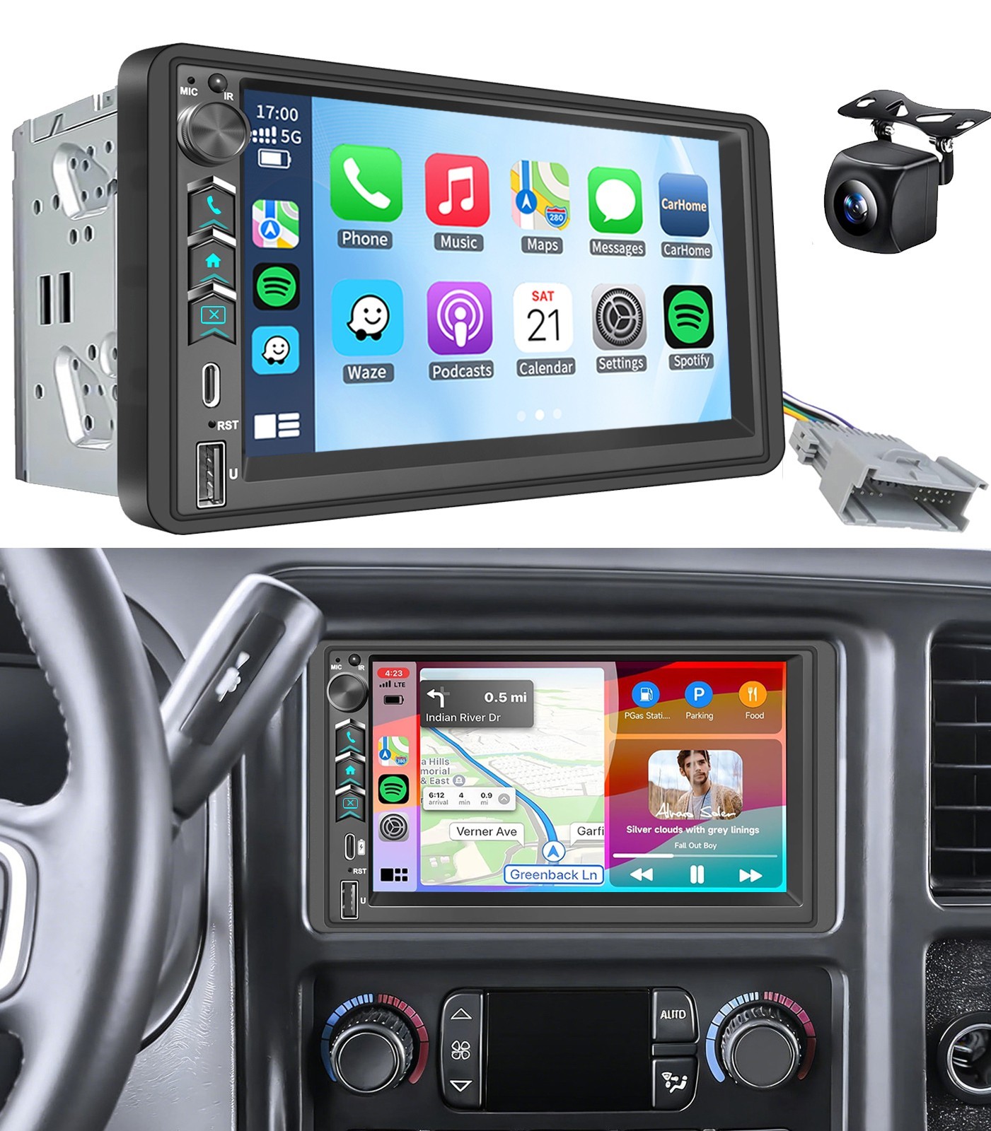 Plug Play For 2004-2012 Chevy Colorado Apple Carplay Stereo Radio Head Unit