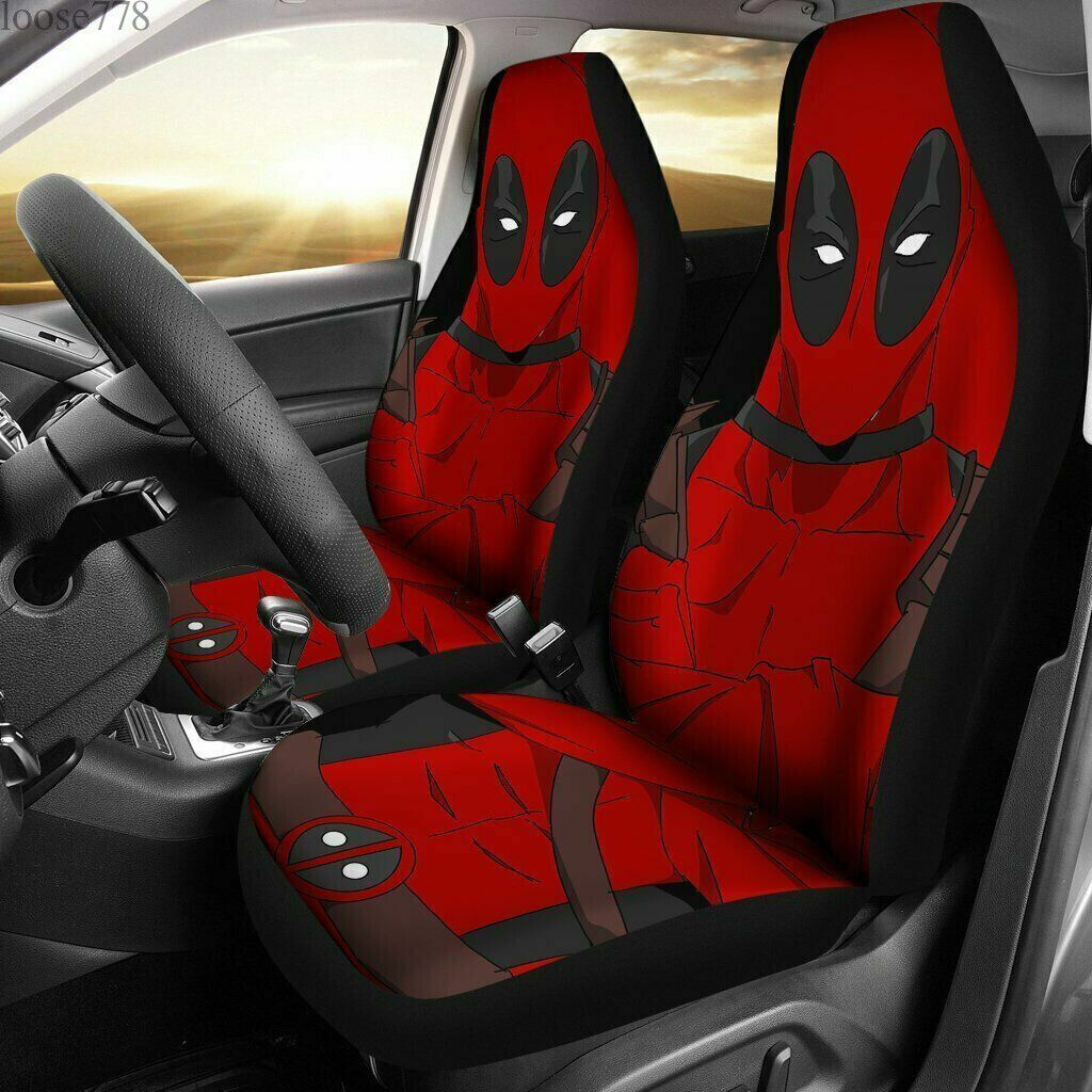 Marvel Deadpool Superhero Car Seat Covers 2PCS Universal Pickup Seat Protectors