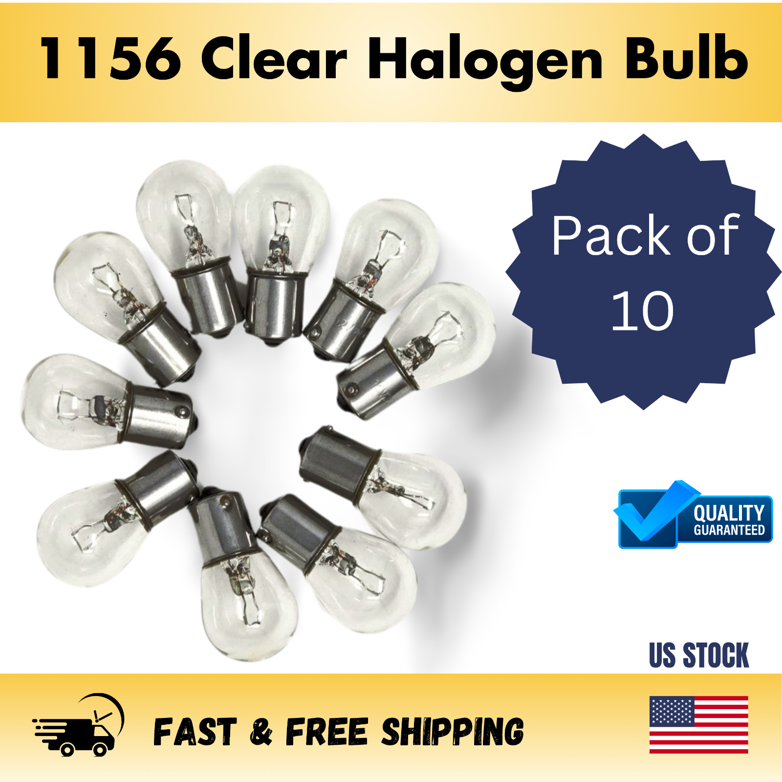 1156 Clear Halogen Miniature Bulb Pack (10 Bulbs)
