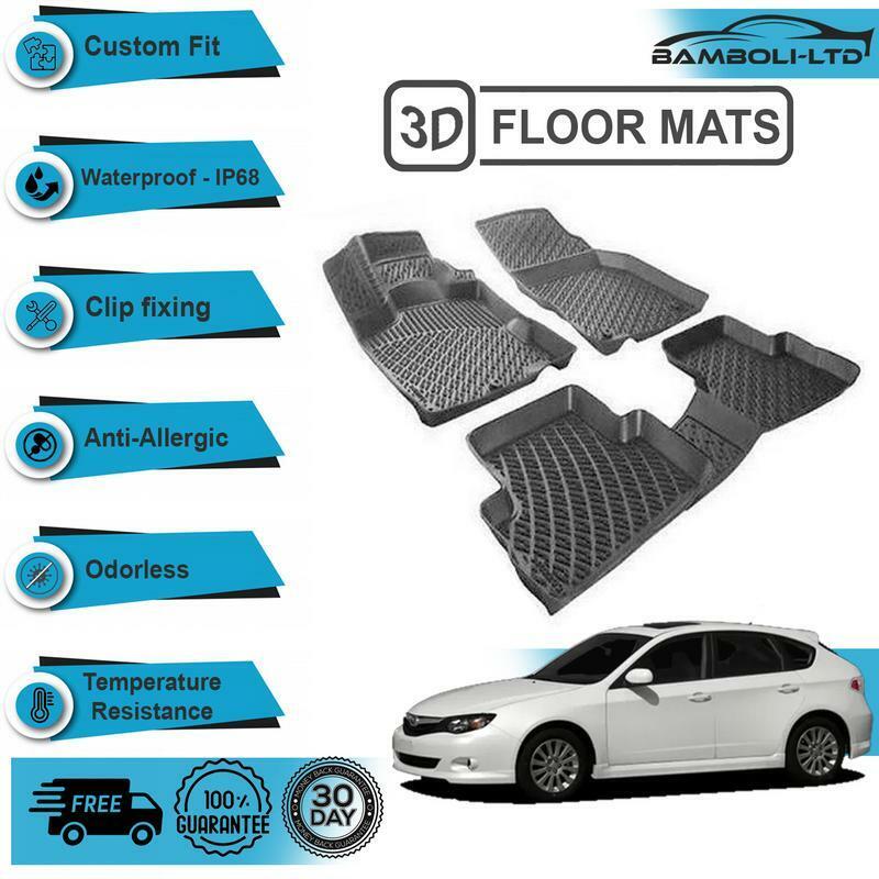 3D Molded Interior Car Floor Mat for Subaru Impreza III HB 2007-2011(Black)
