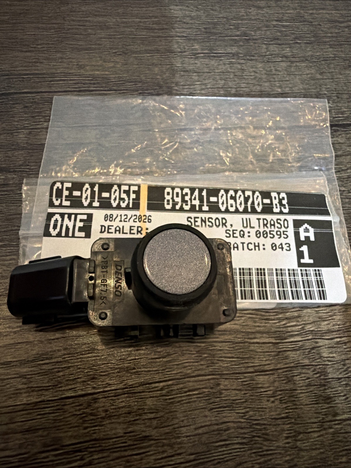 89341-06070-B3 New Lexus Park Sensor Grey 1H9. 2019-2025 19-25 Toyota Lexus