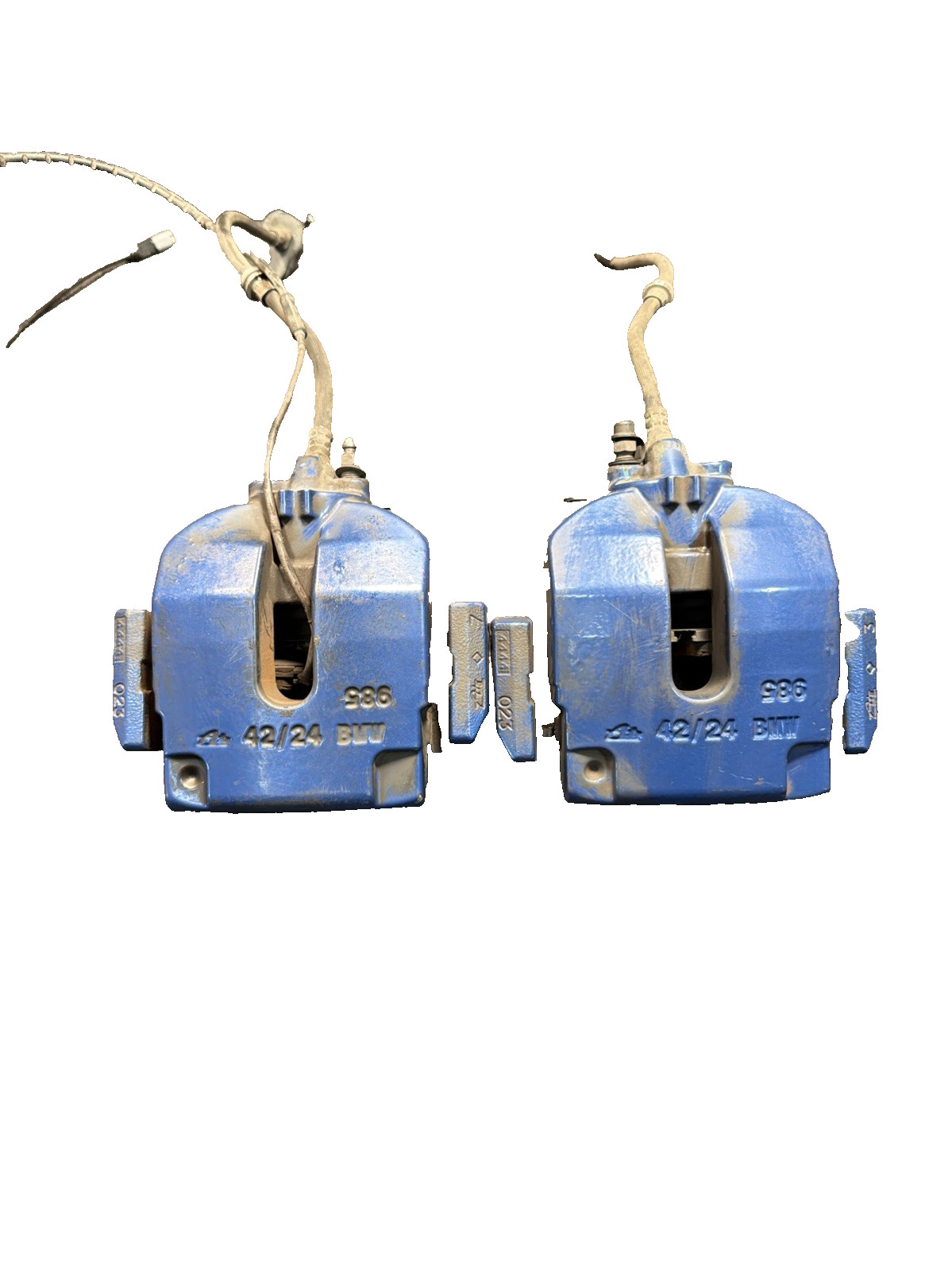 2015-2019 BMW X5M X6M Rear Brake Caliper Set BLUE OEM