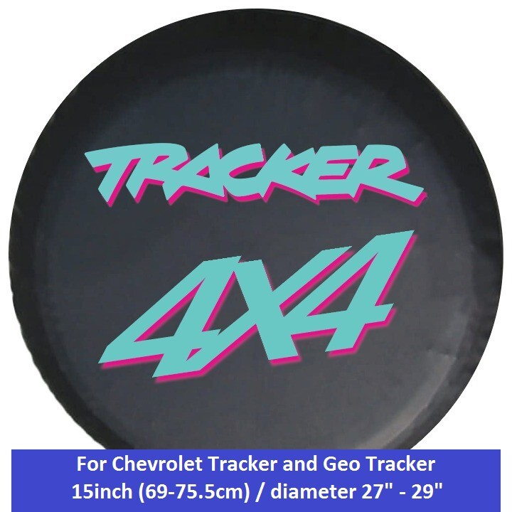 90\'s turquoise Tracker spare tire cover - for Chevy or Geo Tracker
