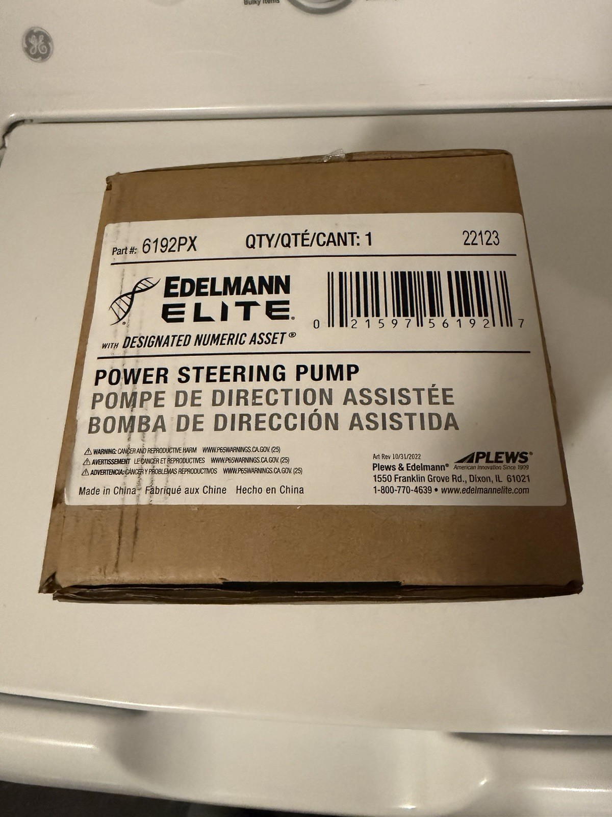Edelmann 6192PX Power Steering Pump - New Old Stock