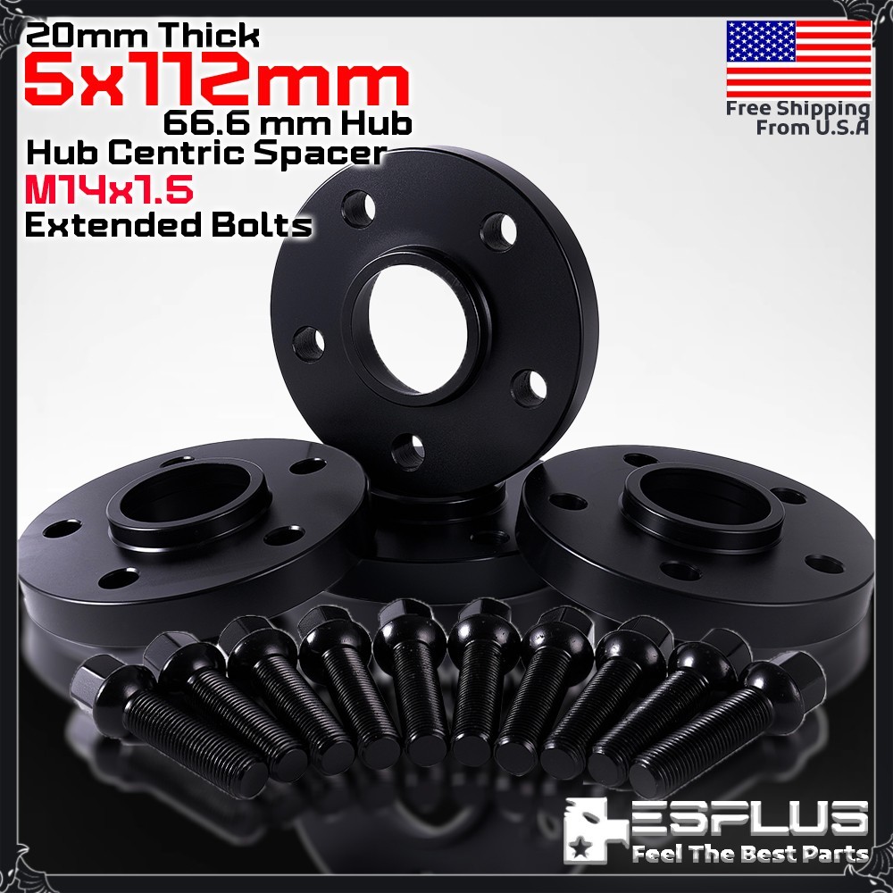 4x 20 mm Audi 5x112 66.6mm Hub Centric Spacer Fit Latest A/Q/R/RS/S/SQ -Series