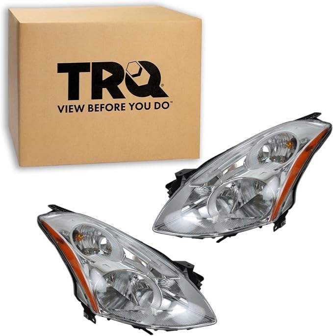 TRQ Headlight Assembly Set Fits 2010-2012 Nissan Altima Sedan only HID Xenon