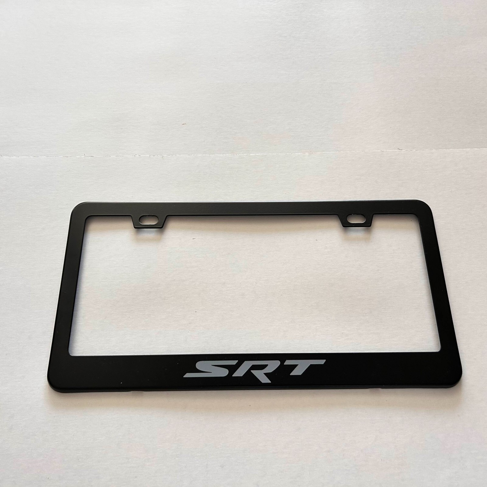 Dodge SRT Engraved Black Metal License Plate Frame Holder 