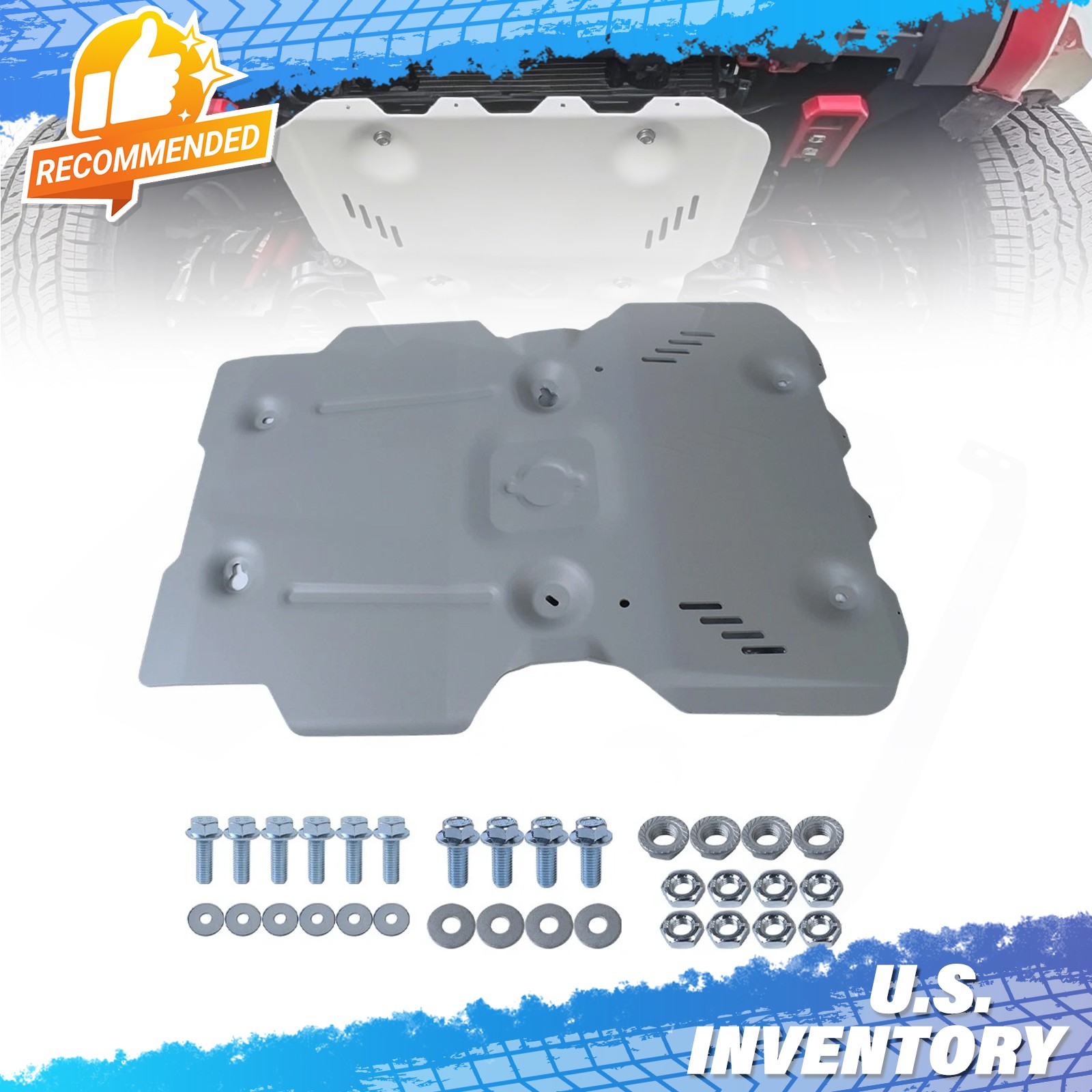 No-Drill Front Skid Guard Plate Protection For 2024-2026 Toyota Tacoma 2.4L