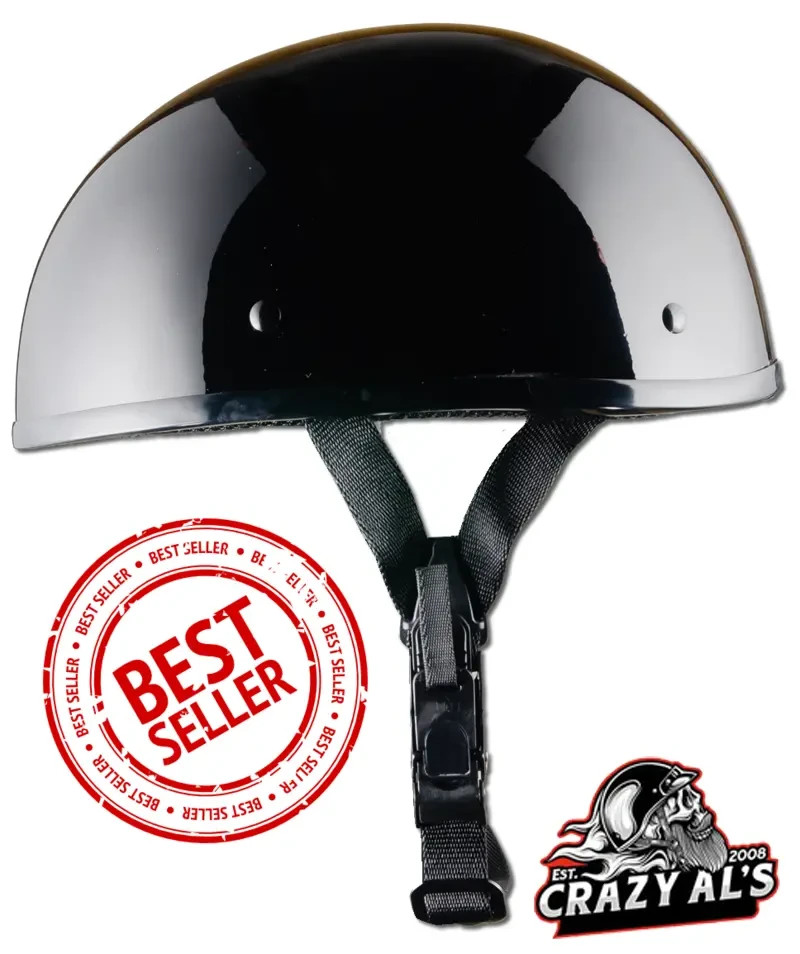 REAL Crazy Al's WSB World's Smallest Lightest GLOSS BLACK-DOT Beanie  Helmet
