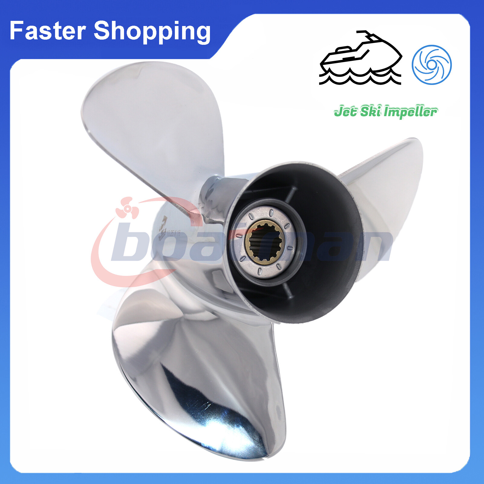 Stainless Steel Propeller 10.25x16-G For Yamaha ybs Boat Motor 25-60HP 13 Spline
