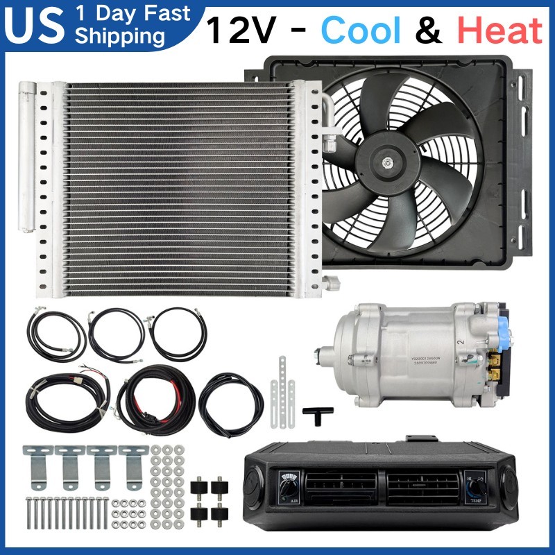 Universal 12V Electric Cool&Heat Underdash Air Conditioner DC Car Auto A/C Kit