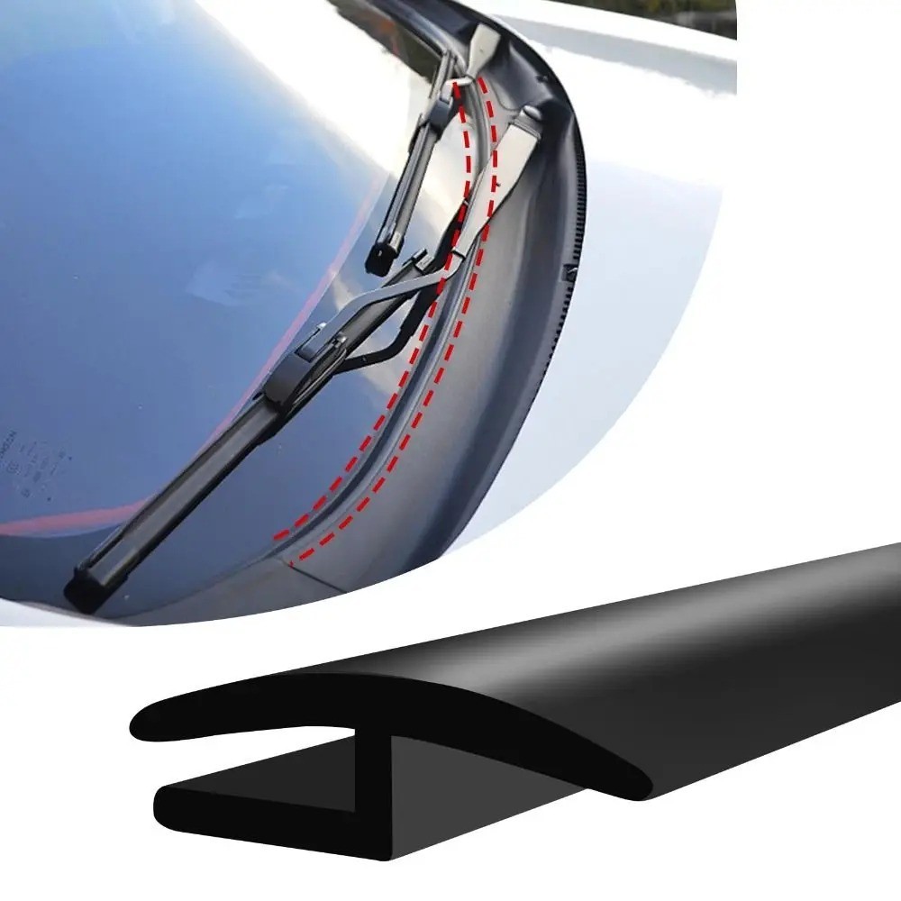 1.7M Car Windshield Cowl Seal Strip Rubber Black Front Rear Weatherproof Seal