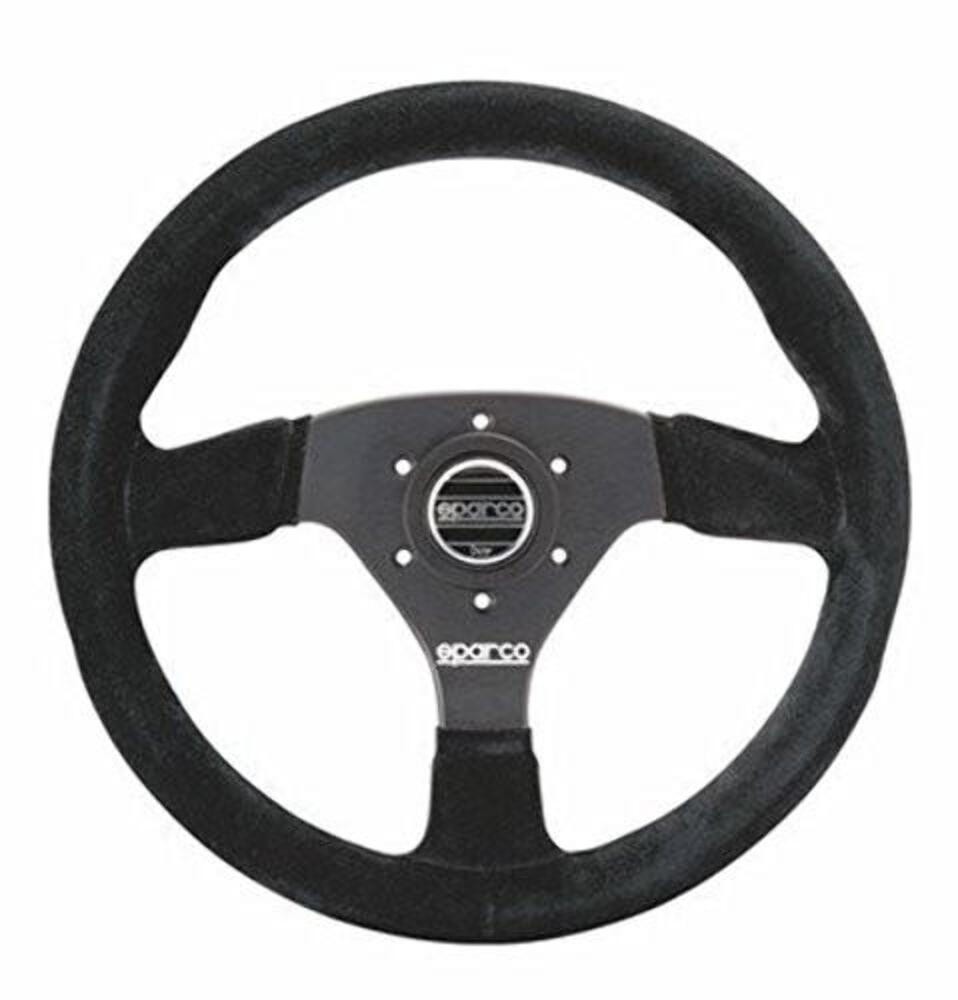 Sparco 015R383PSN R-383 Series Suede Black Steering Wheel