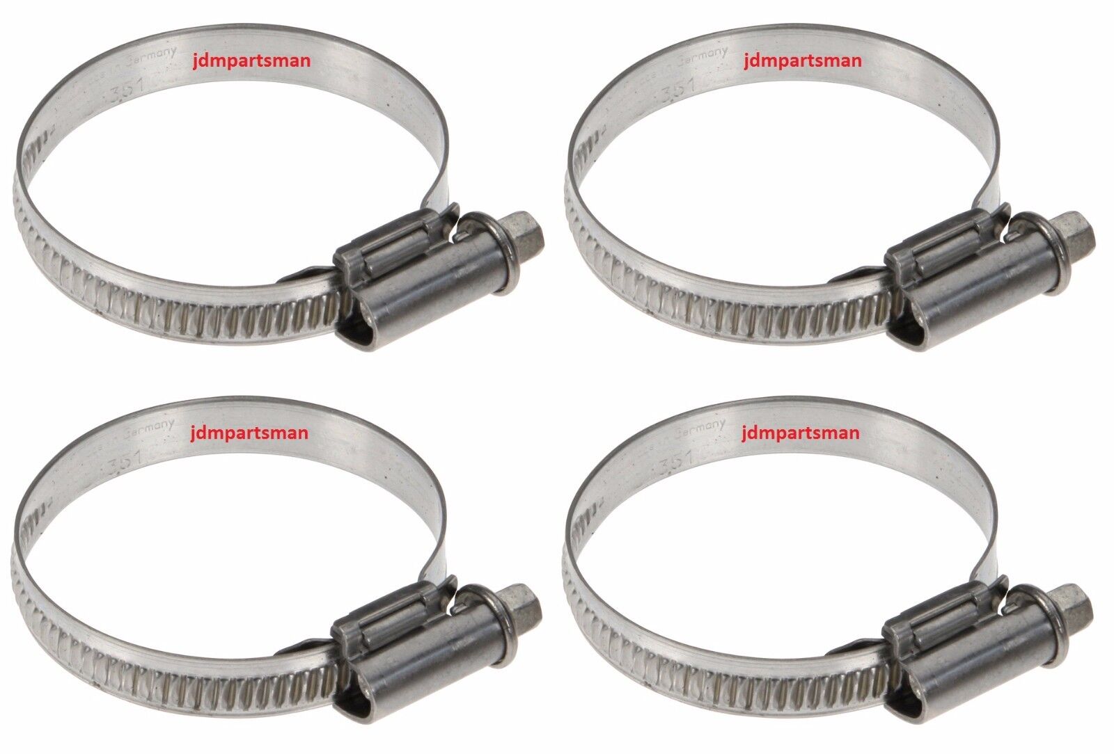 Narrow Band 9mm Steel Hose Clamp 40-60mm - Made in Germany Pack of 4   HC40-60/9