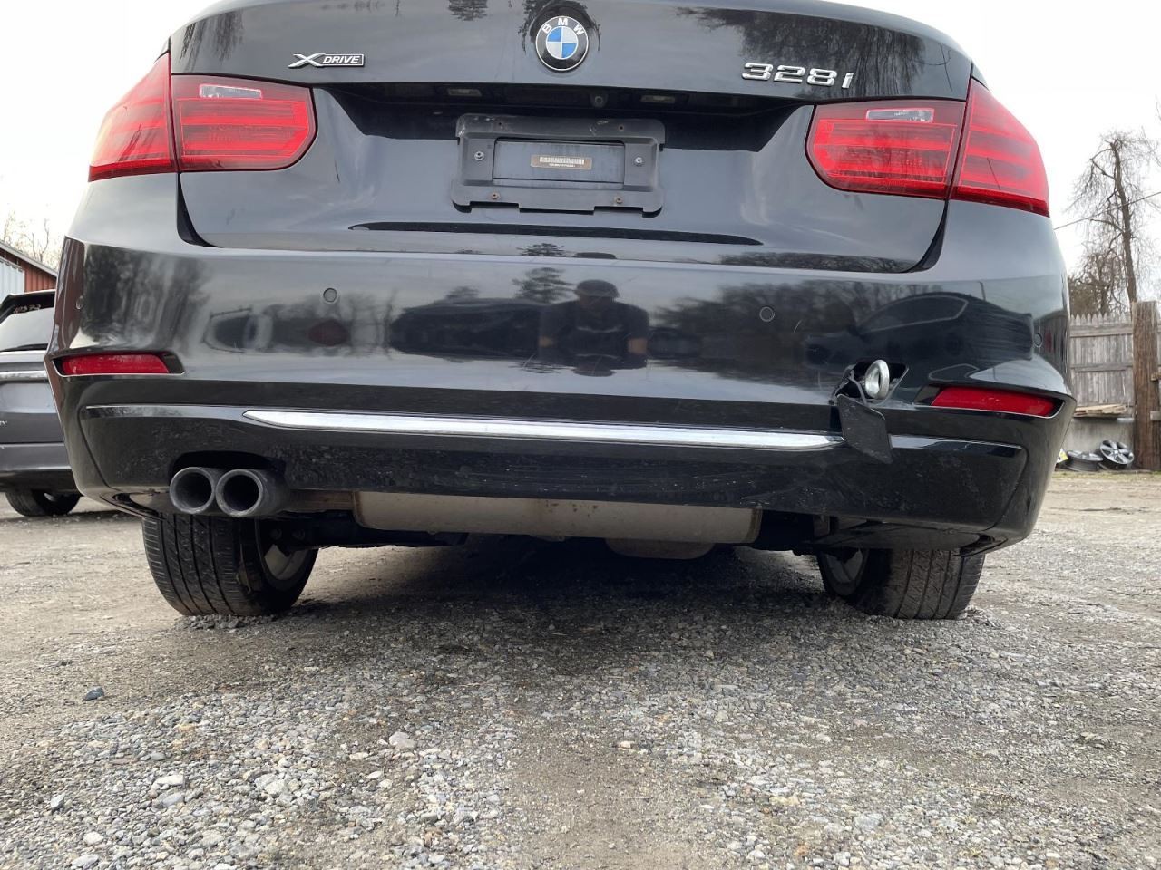 2012-2015 BMW 328i Rear Bumper Cover With Park Assist Black