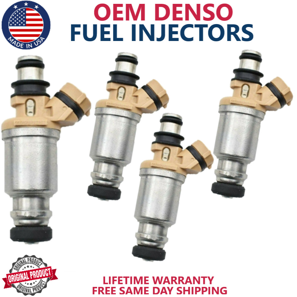NEW x4 GENUINE DENSO Fuel Injectors For 1993 1994 1995 1996 1997 Geo Prizm 1.6L