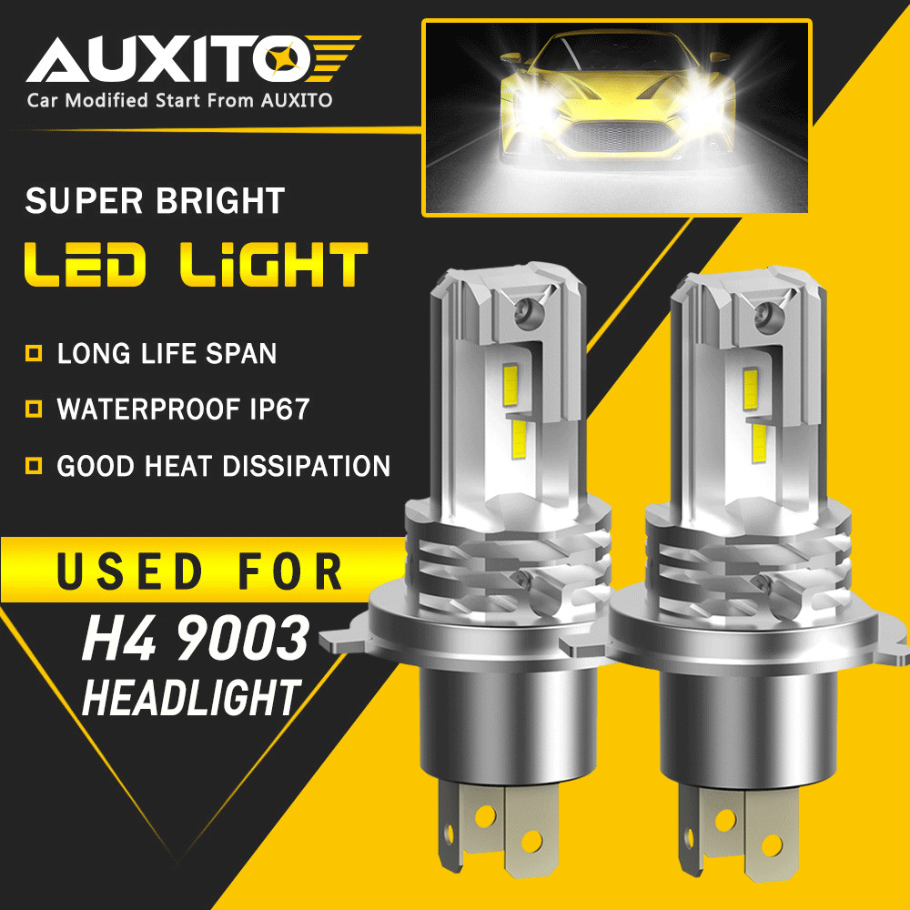 2X AUXITO H4 9003 HB2 24000LM LED Headlight High Low Beam 6500K Bulbs M4 EOA