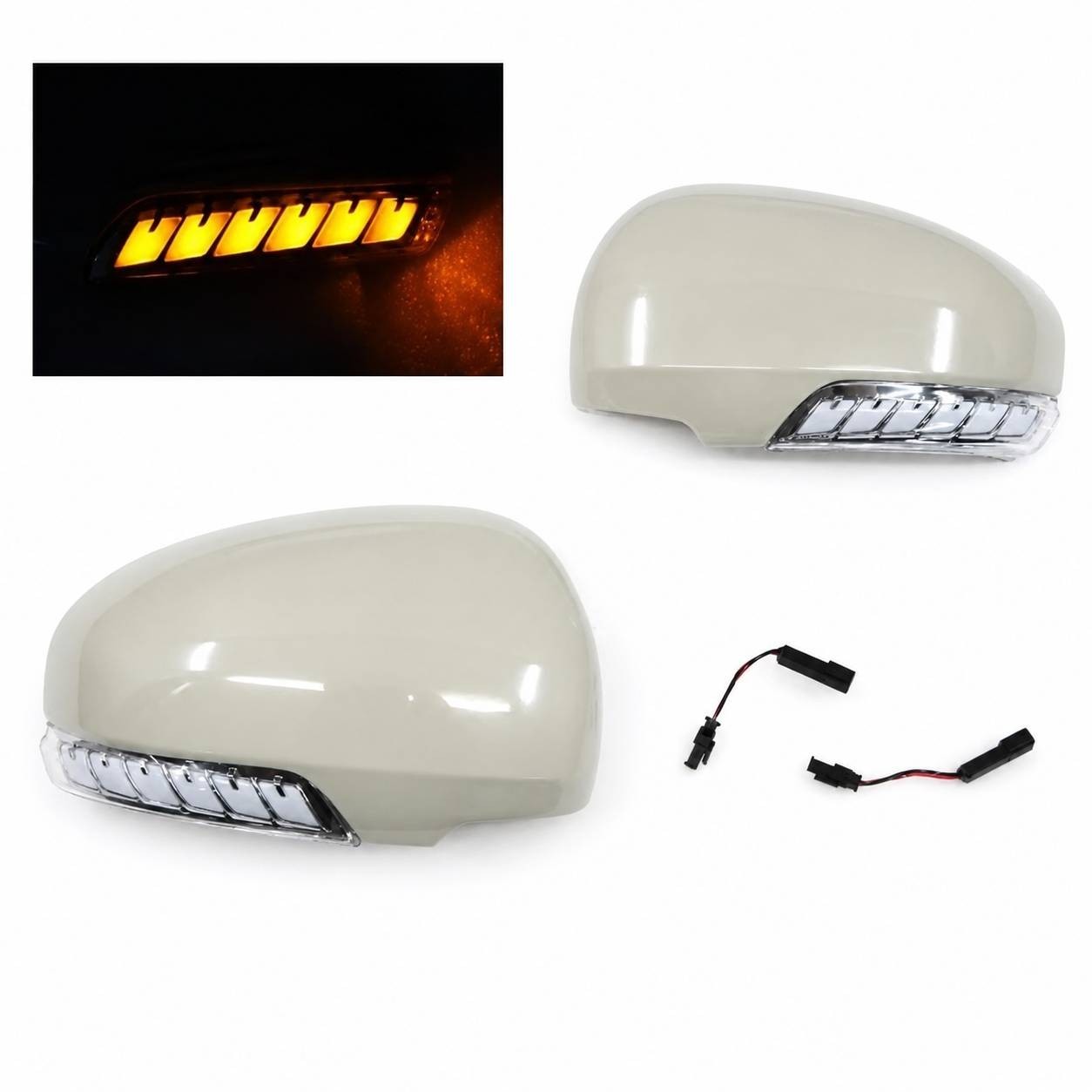 LED mirror cover sequential turn signal light-unpainted fit TOYOTA VENZA-2009~12