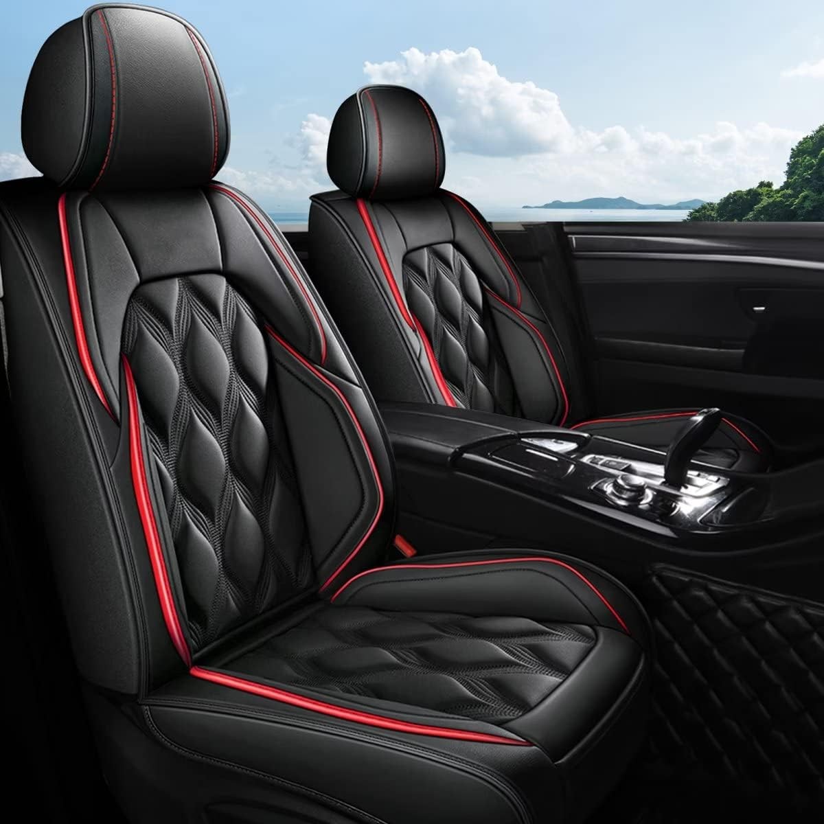 Seat Covers For Toyota RAV4 2013-2026,Car Front &Rear Faux Leather Cushion