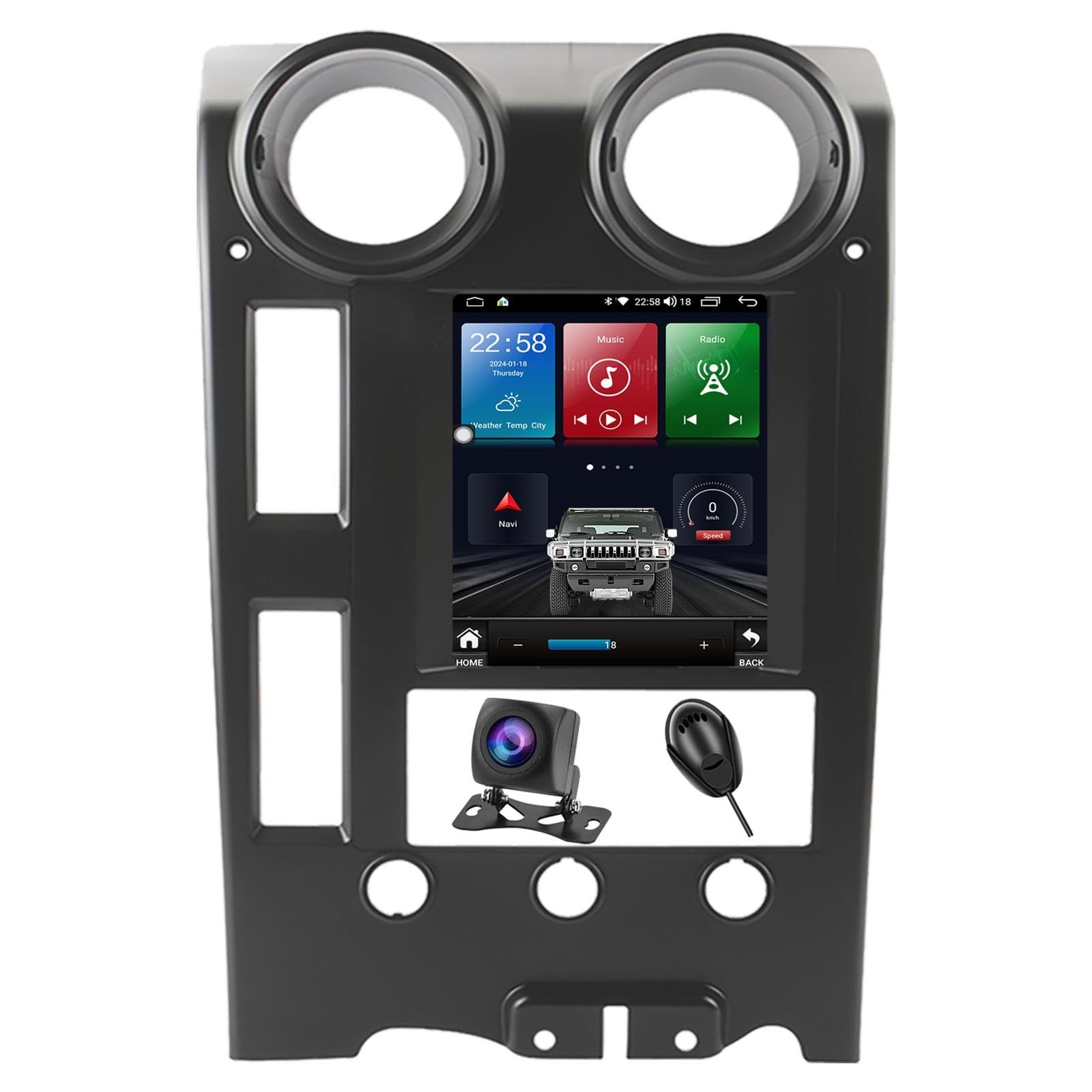 RAM 4G+ROM 64G for Hummer H2 2004-2009 Tesla Style IPS Touchscreen (3714)