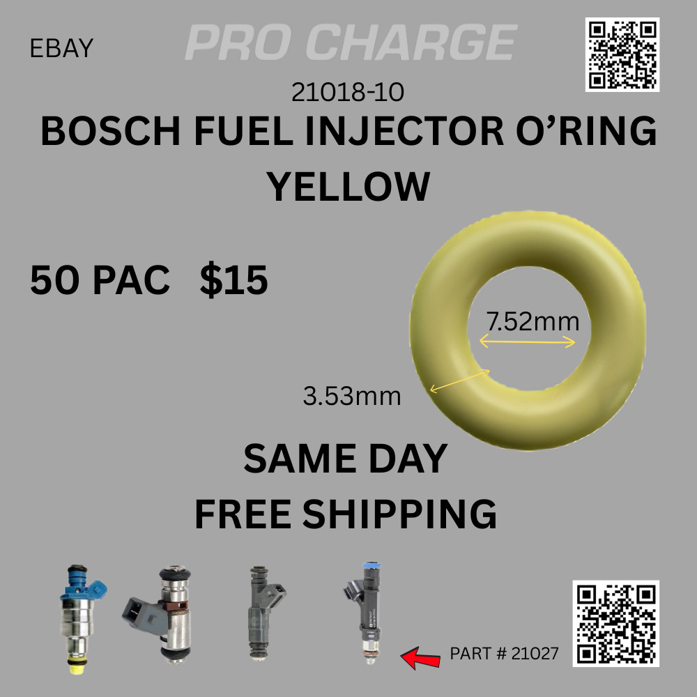 Fuel Injector Oring 14mm Yellow 50 Piece