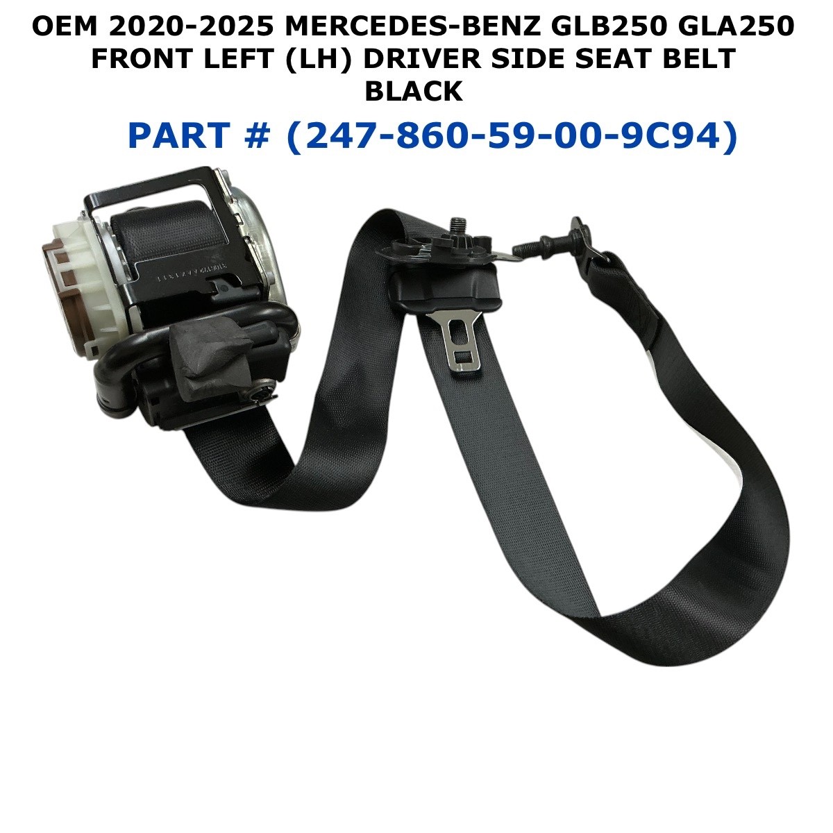 2020 21 22 23 24 2025 Mercedes-Benz GLB 250 front left side seat belt BLACK
