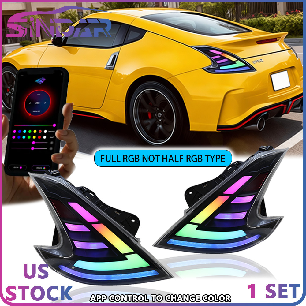 Sindar Full RGB LED Tail Lights for Nissan 370z Fairlady Z Nismo Z34 2009-2021