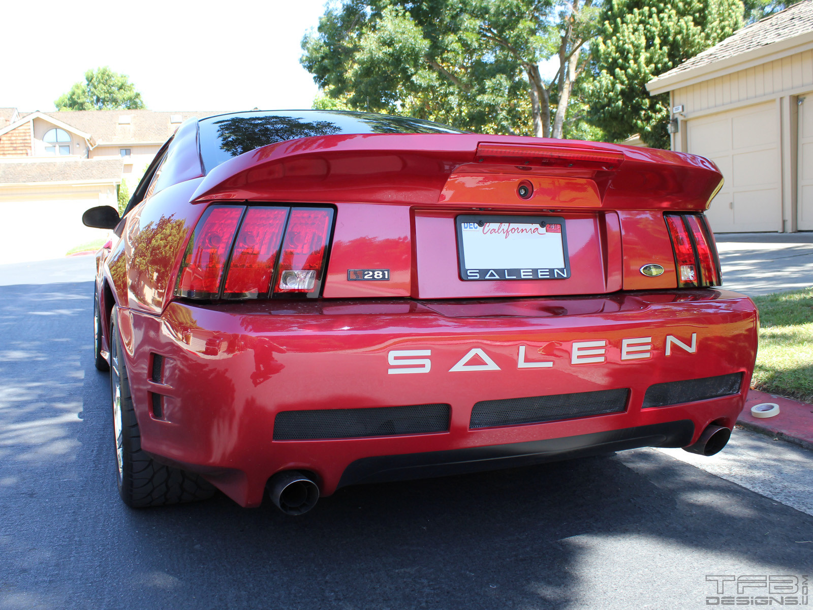 Spoiler For 1999-2004 Ford Mustang Unpainted CUSTOM Saleen Style W/Light