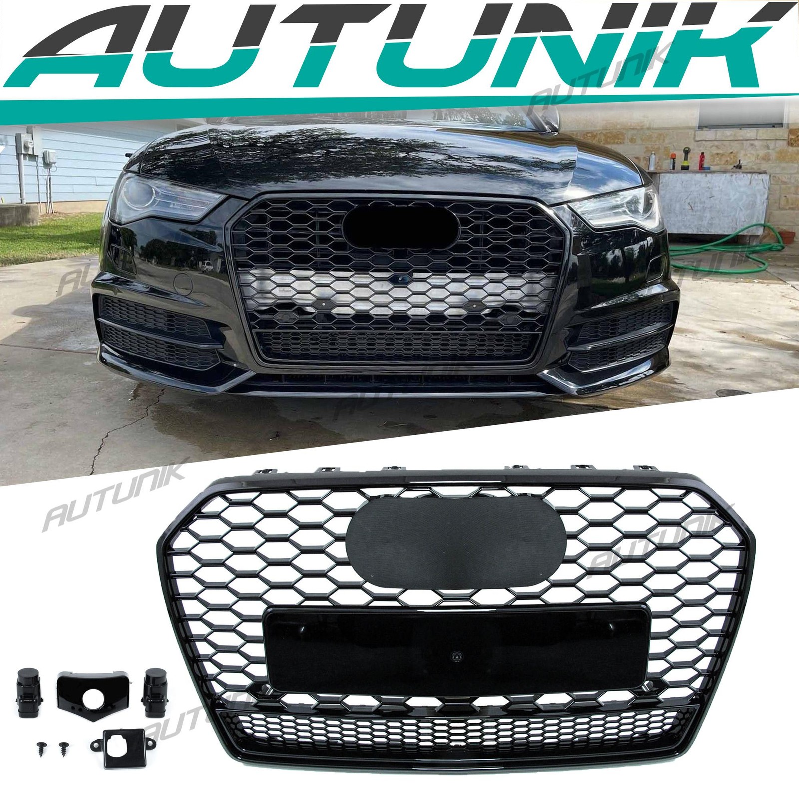 For Audi A6 C7 S6 RS6 Style 2016 2017 2018 Front Bumper Honeycomb Grille Grill