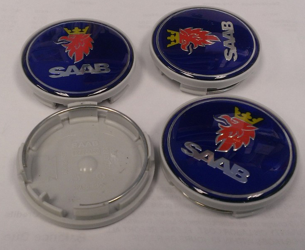 Saab 93 9-3 9-5 9-7x Center Wheel Cap Emblem 12775052 New Set of 4 Saab 93 9-3 9-5 9-7x Center Wheel Cap Emblem 12775052 New Set of 4