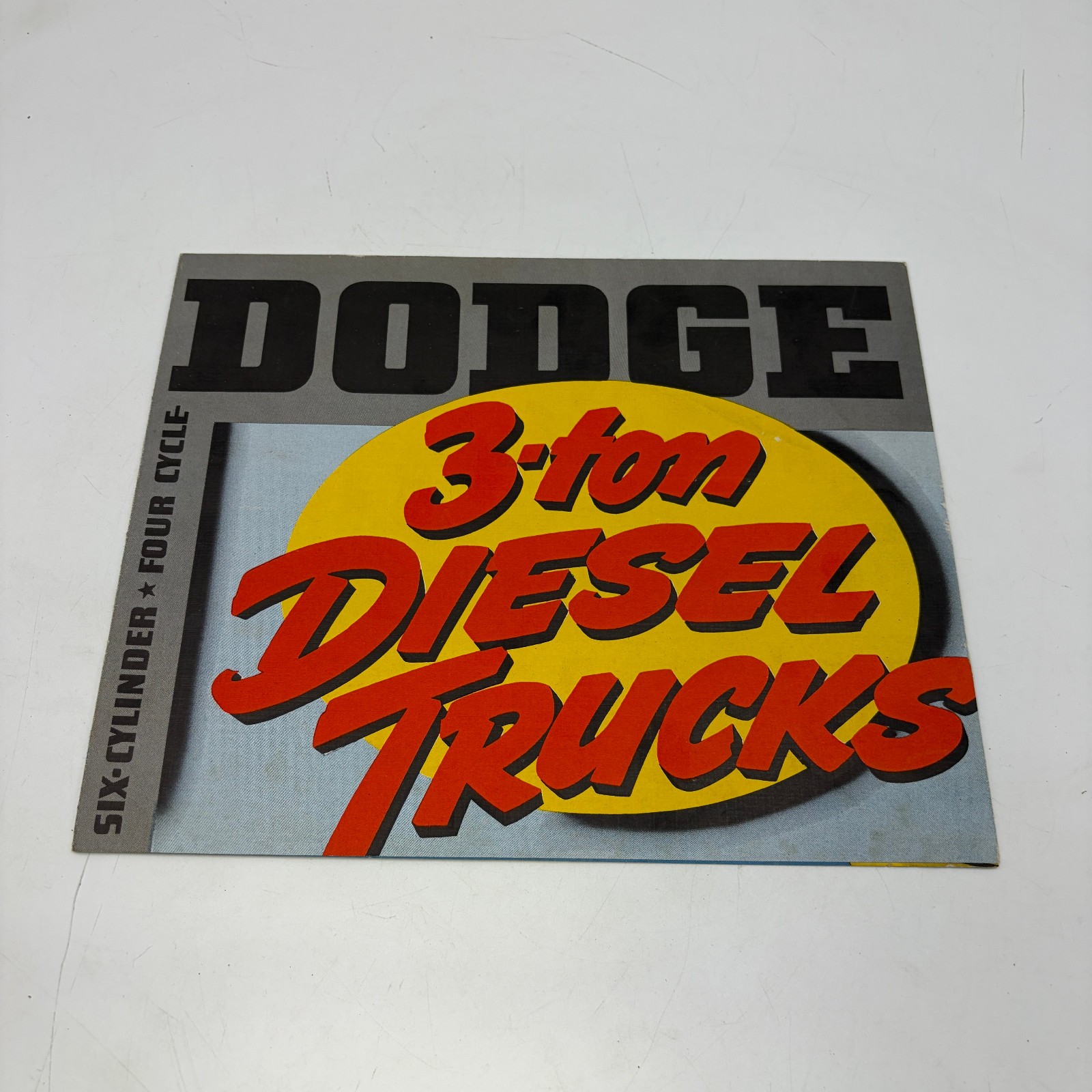 1939 Dodge 3-Ton Diesel Trucks Sales Brochure Six Cylinder Foldout Poster