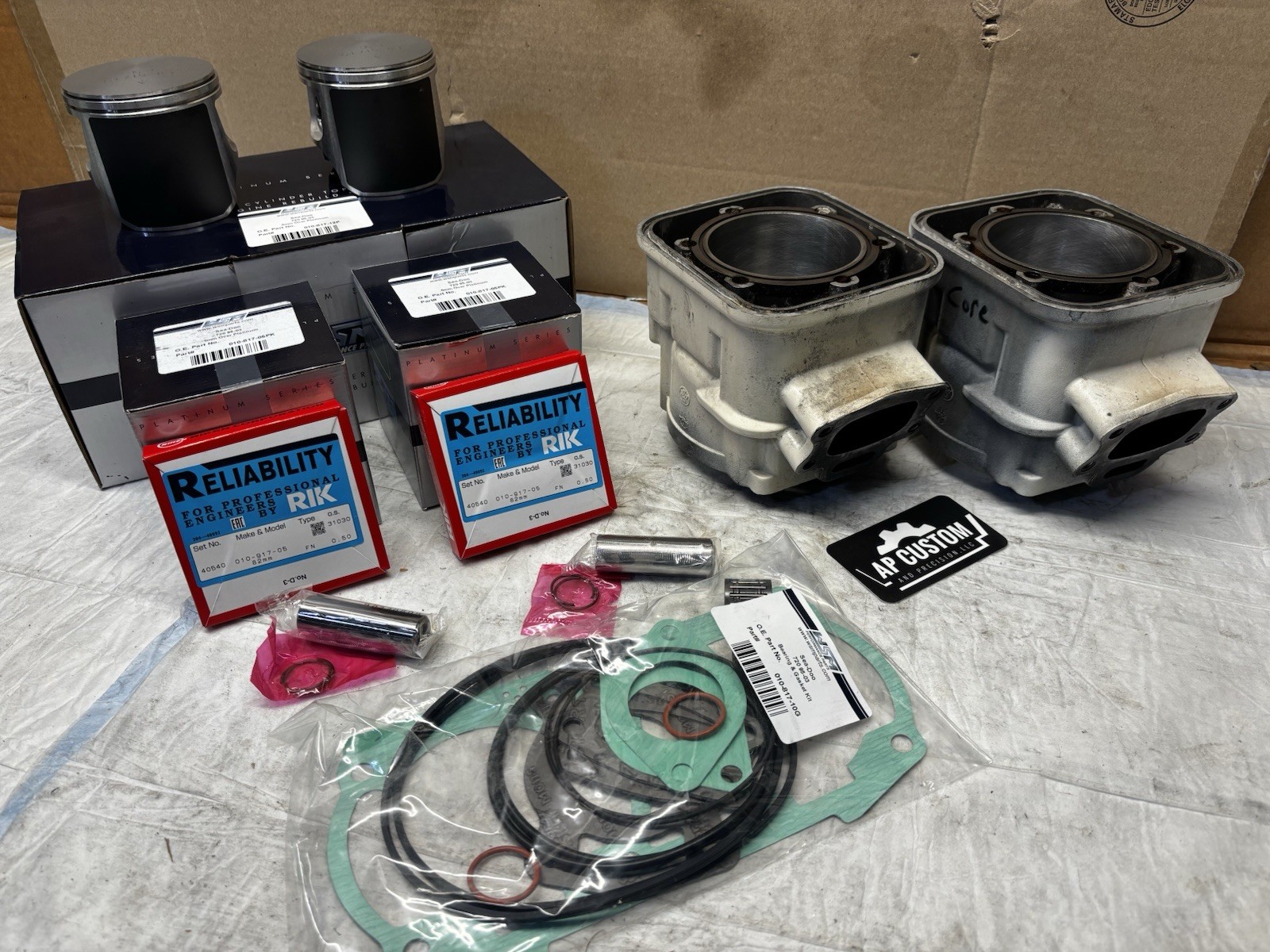 Seadoo 717 720 WHITE Top End Rebuild Kit Cylinder 6923230 Piston Gasket Set #118