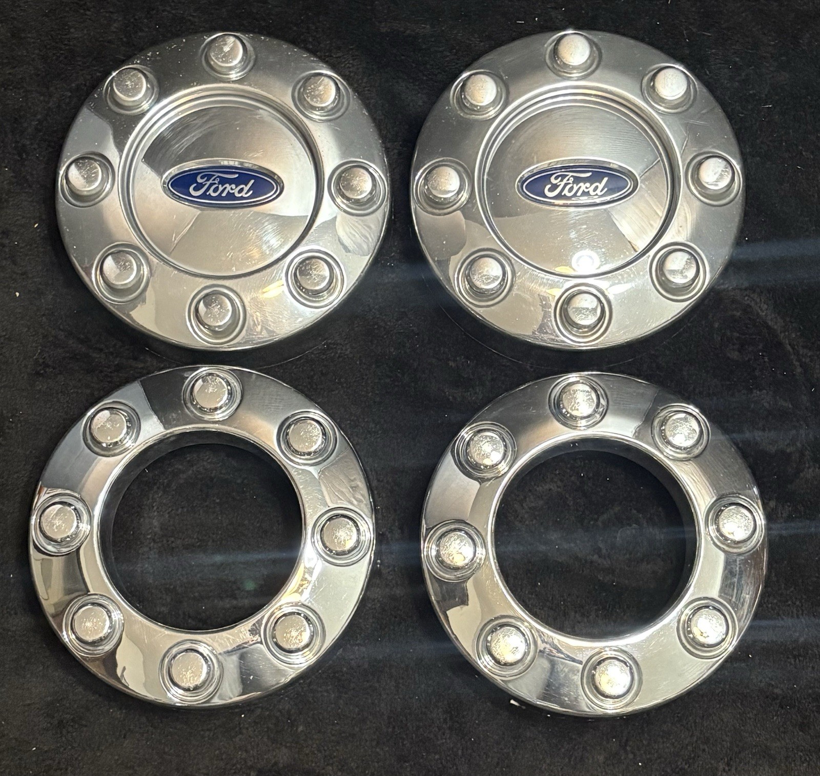 05-10 Ford Super Duty F250 F350 8 Lug Chrome Center Caps OEM (SET OF 4)