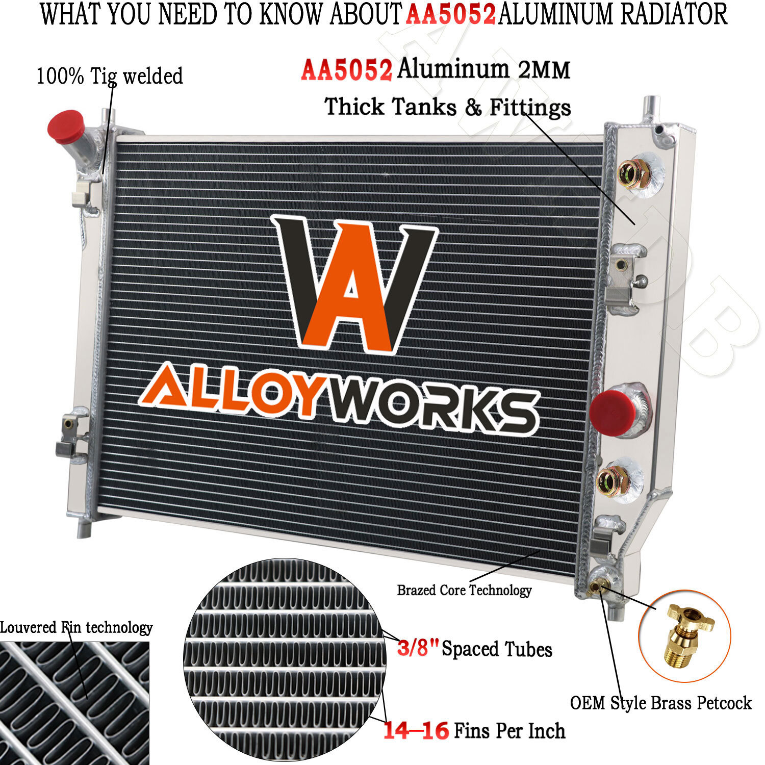 Aluminum 4 Row Radiator For 2005-2013 2012 2006 Chevy Corvette C6 6.0L 6.2L 5.3L