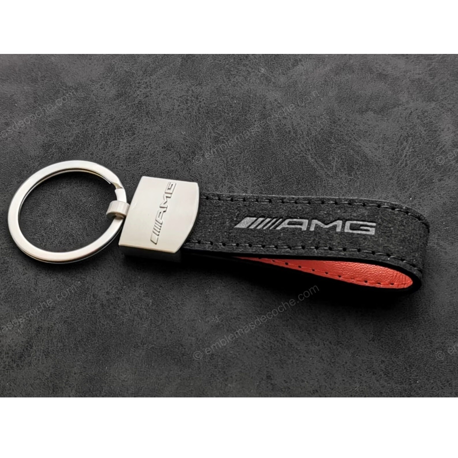 Mercedes-Benz AMG Keychain - Premium Alcantara Leather Key Ring for Cars