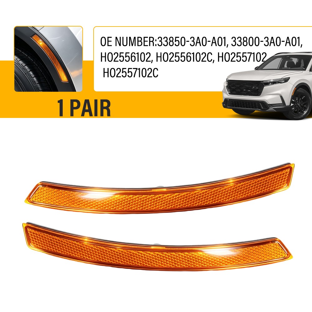 Pair Amber Front Reflector Fit For 2023-2025 Honda CR-V & Hybrid Sport HO2557102