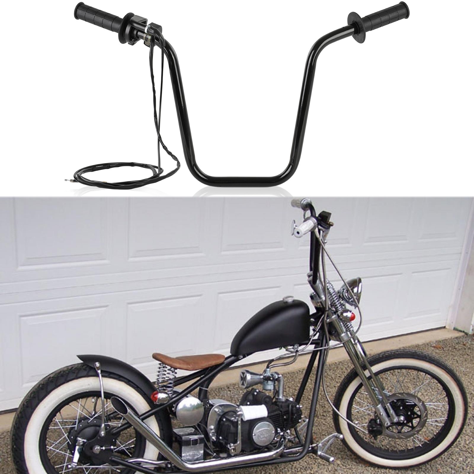 Motorcycle 7/8'' 22mm Handlebar 13'' Ape Hanger For Kikker 5150 Hardknock Bobber