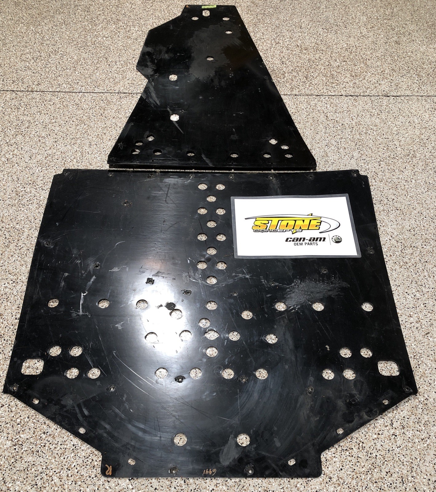 CAN AM MAVERICK R PLASTIC SKID PLATES PLATE SET 2024 2025 X BASE CENTRAL & REAR