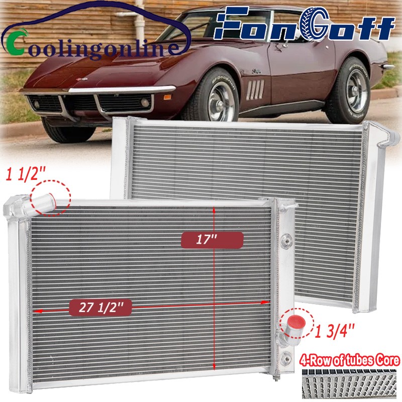 4-Row Aluminum Radiator For 1969-1972 Chevrolet Corvette 427 454 7.0L/7.4L V8