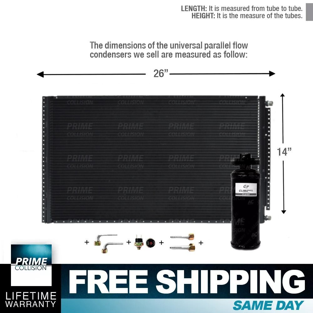 CNFP1426KT Kit AC A/C Universal Condenser Parallel Flow 14 x 26 with Drier