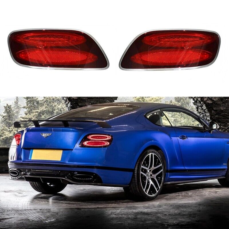 Pair Black Tail Light Assembly Rear Lamp For 2012-2017 Bentley Continental GT