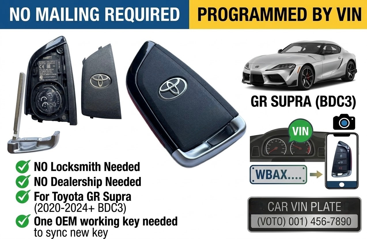 PRE-PROGRAM BY VIN FOR 2020-2025 SUPRA A90/A91 BDC3 SMART REMOTE KEYLESS ENTRY