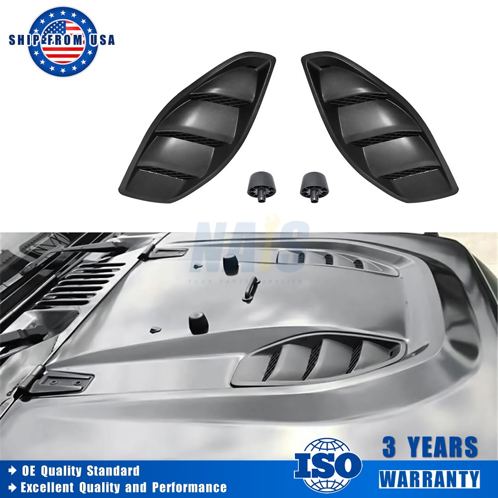 Pair 10th Anniversary Hood Air Vent Cover w/ Plugs for Jeep Wrangler JK 2007-17