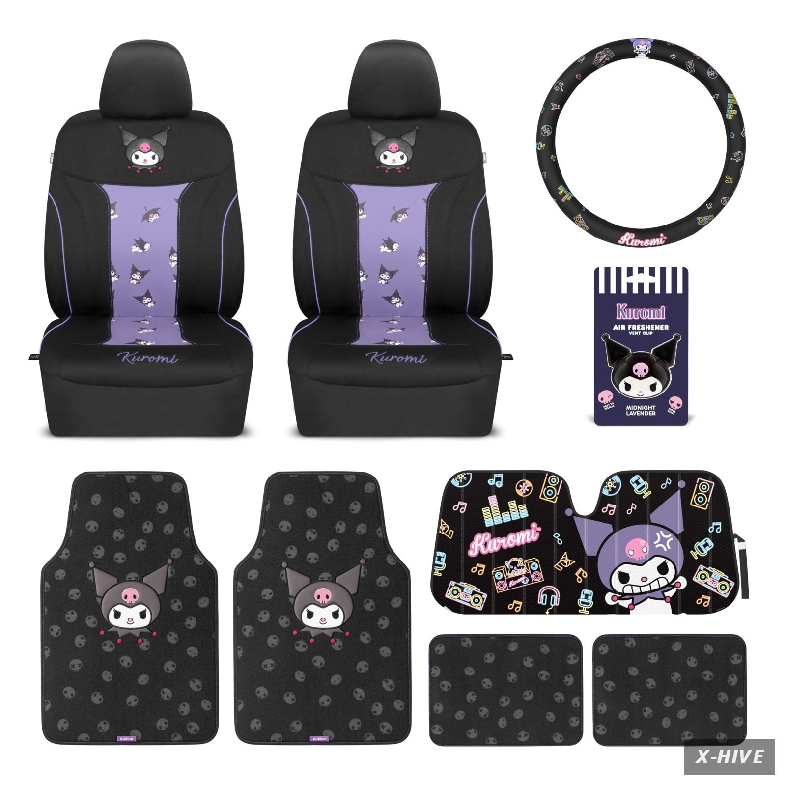 Interior Sets Kuromi Car Accessories Full Set Sanrio Products Women