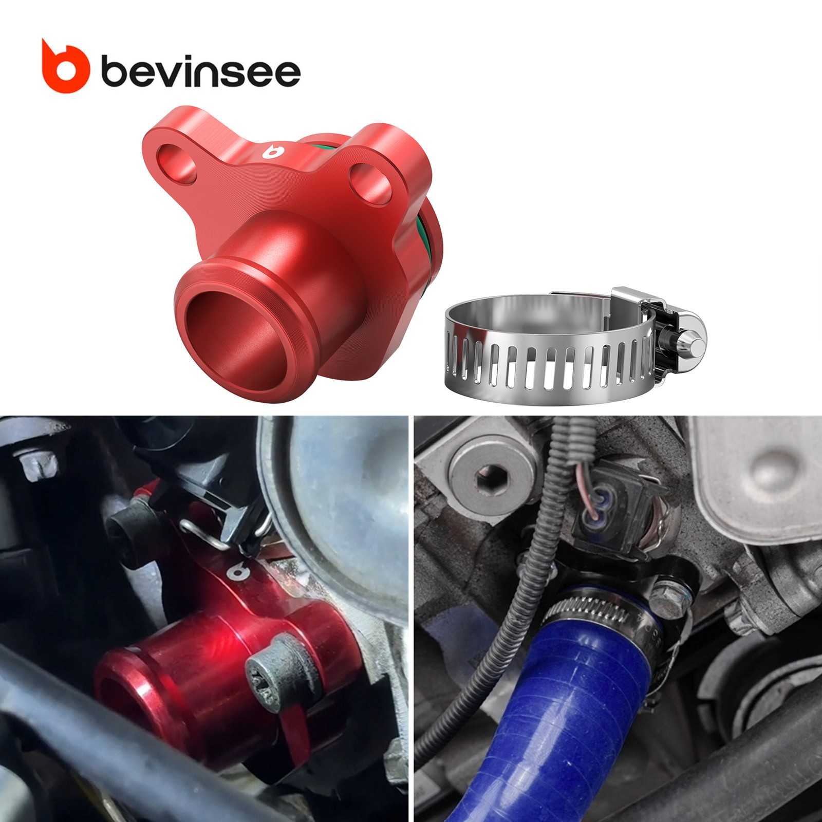 Coolant Hose Flange Fitting Water Hose Fitting Aluminum For BMW N52 N54 N53
