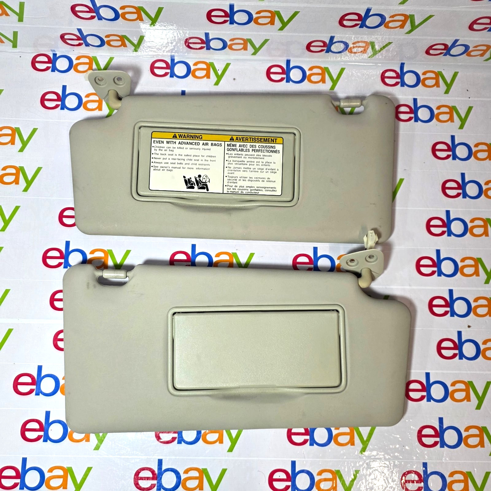 2008 - 2013 Nissan Rogue Sun Visors Set Pair Vinyl Left Right Gray OEM 11162