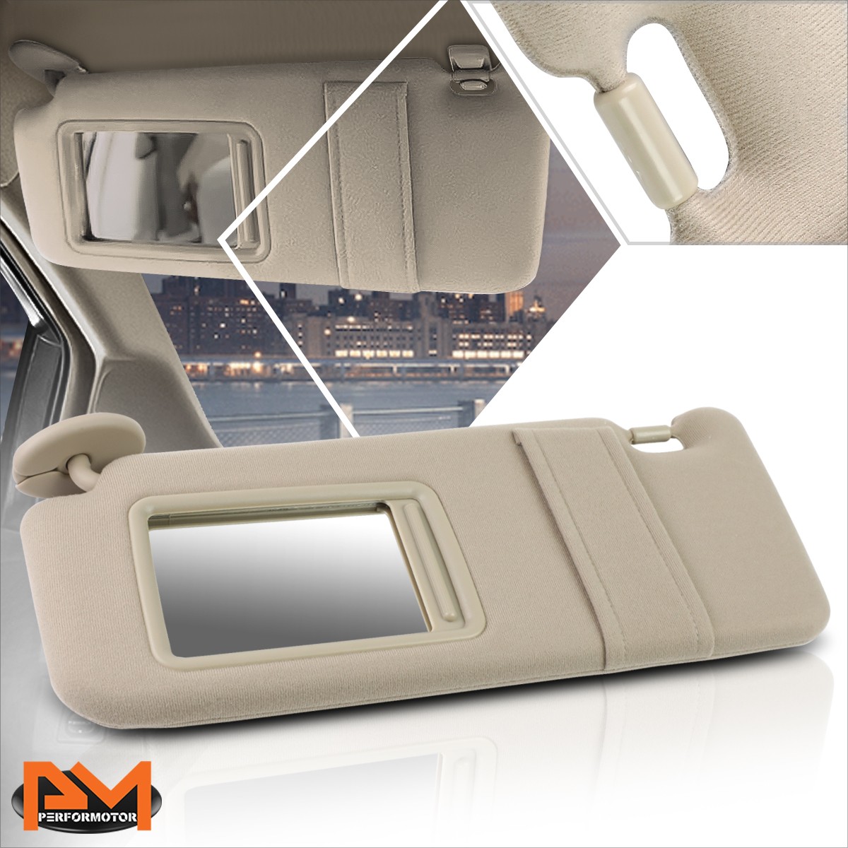 For 09-16 Toyota Venza OE Style Driver Side Sun Visor Sunshield w/Mirror Beige For 09-16 Toyota Venza OE Style Driver Side Sun Visor Sunshield w/Mirror Beige