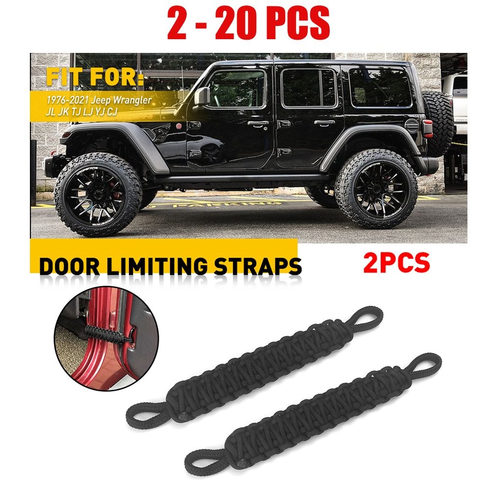 Black Check Door Strap 2-20X Limiting Firm for Wrangler Jeep JK TJ + Unlimited